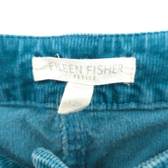 Eileen Fisher mid-rise slim corduroy jeans pants teal size 12p petite - Picture 5 of 9